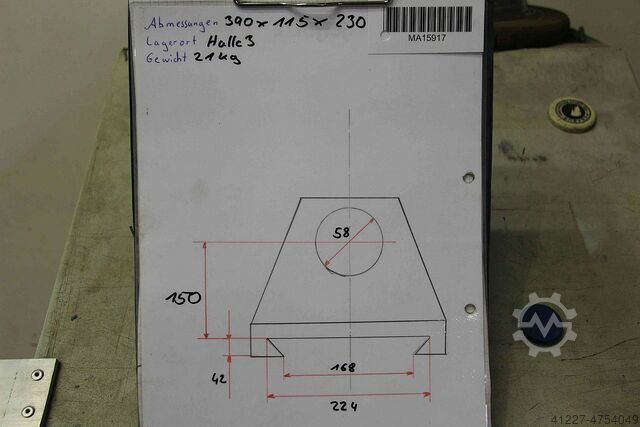 Gegenlager für Fräsmaschine unbekannt Bohrung 58 mm