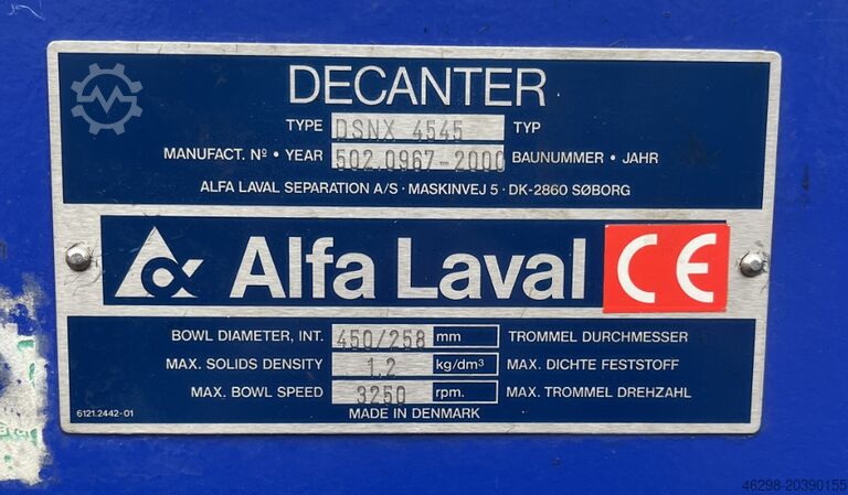 Dekanter Zentrifuge gebraucht Alfa Laval DSNX 4545