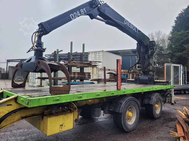 Pacton Anhänger mit Diebolt 24 t/m Langholzkran Pacton kraanwagen
