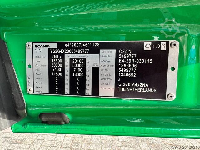 Standard-SZM Scania G370 NGS 4X2 2018 RETARDER