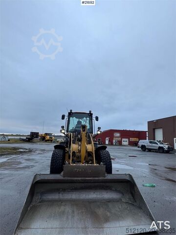 Radlader CAT 918M wheel loader w/ grading bucket, flap wing buc