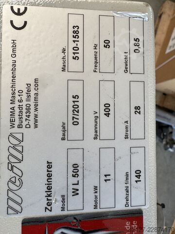 Holzzerkleinerer - nur 92 Stunden - Weima WL 500