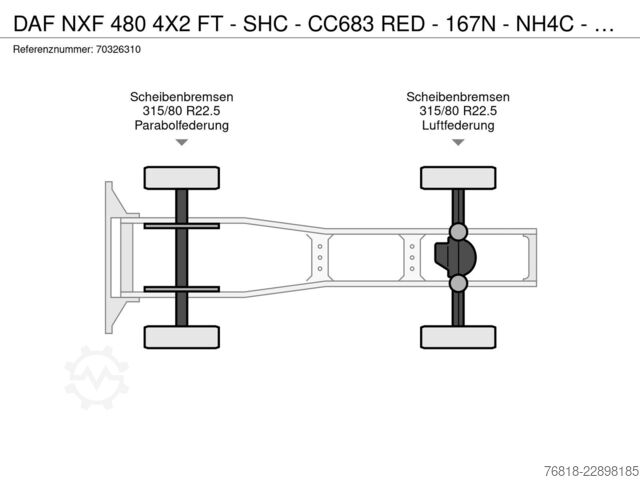 Standard SZM DAF NXF 480 4X2 FT - SHC - CC683 RED - 167N - NH4C -