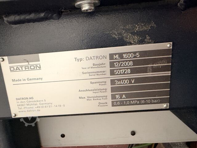 DATRON ML 1600-5 CNC Machining System DATRON ML 1600-5