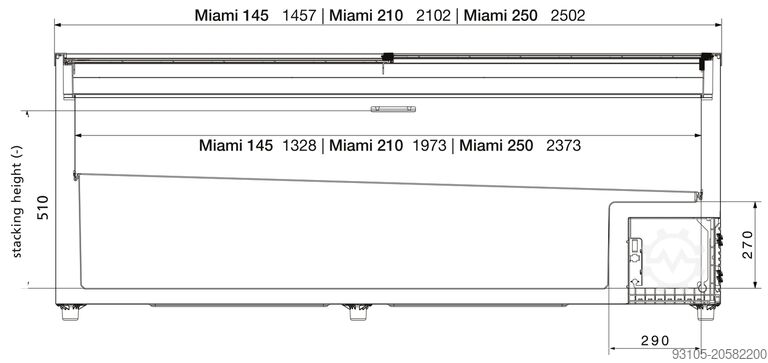 Kühltruhe AHT MIAMI 250 R290 LED AHT Miami 250