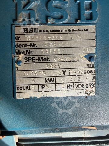 Water pump KSB ETABLOC-G 32-160/302.2 KSB ETABLOC-G 32-160/302.2