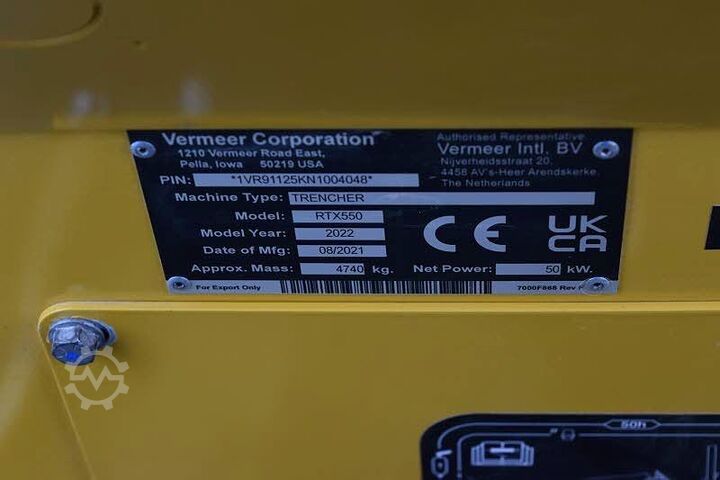 Trench cutter Vermeer RTX 550