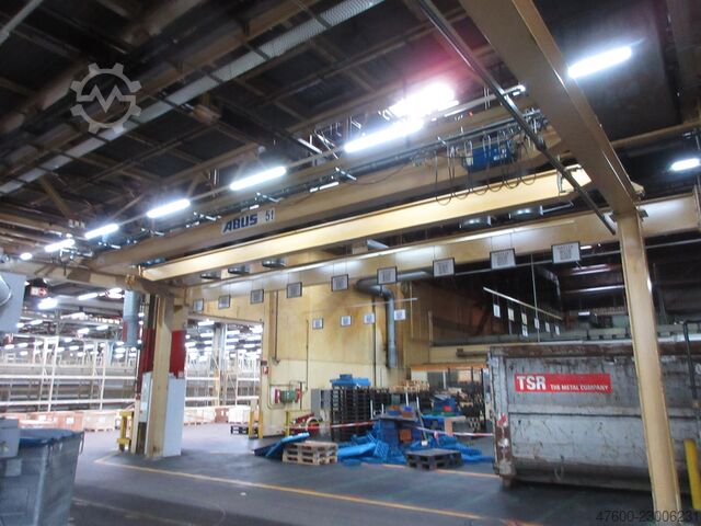 Kranhimmel Kran Hallenkran Kranbahn ABUS Portalkran Hallenkran + Stahlbau 5t Abus Seilzug 5t 5000Kg Länge 19x12,5m