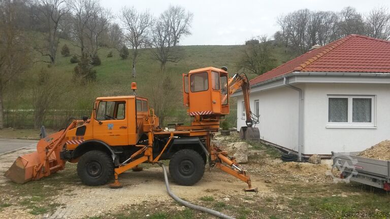 Unimog Klaus excavator front loader Mercedes-Benz Unimog U424/U1000
