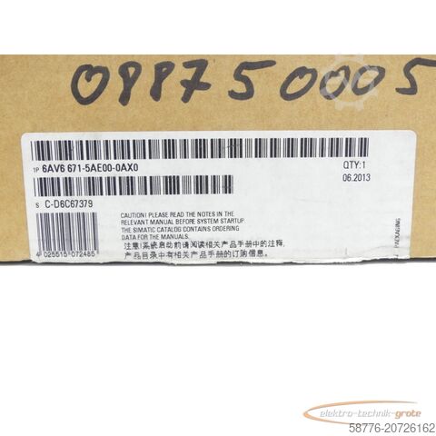 Component Siemens 6AV6671-5AE00-0AX0 Anschluss-Box DP Basic SN:C-D6C67379 - ! -