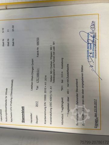 Autokran LIEBHERR Mobilkran LTC 1050-3.1 50t Kran hat nur 3300 h