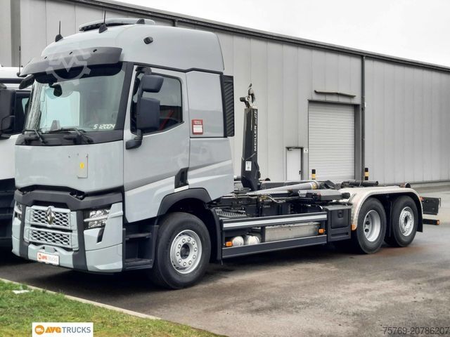 Roll-off tipper truck RENAULT T 480 6X2 Meiller Lenkachse hydr. Verriegelung