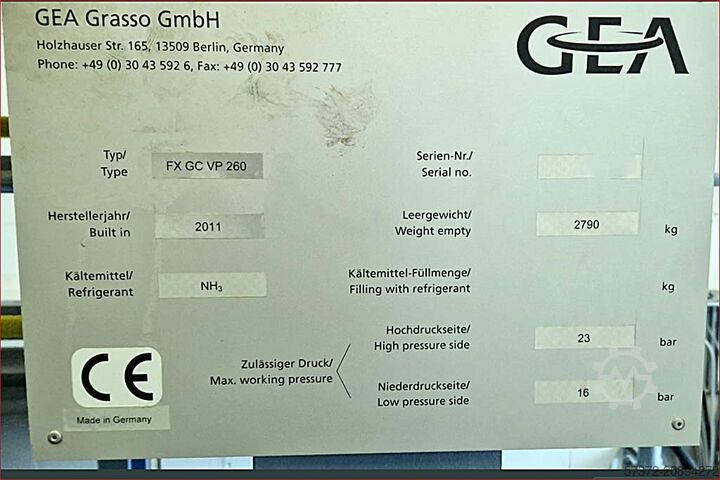 Ice Water Recooler GEA FX GC VP 260