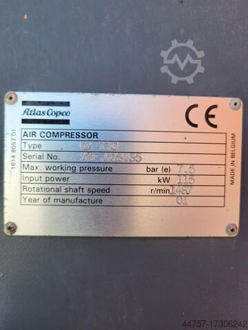 Screw air compressor ATLAS COPCO GA110 