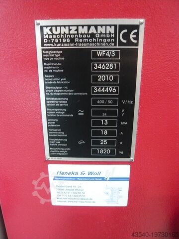 Milling machine Kunzmann WF4/3