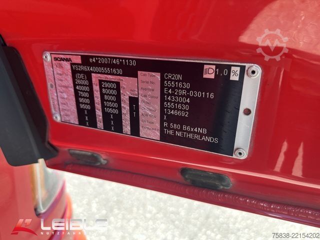 Logging truck SCANIA R 580 6x4 V8*Palfinger EPSILON M12Z*Exte*