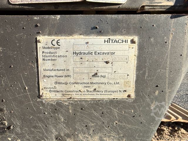 Chain excavator HITACHI ZX210LC-6 Kettenbagger 23,1 Ton *11.213 BTH