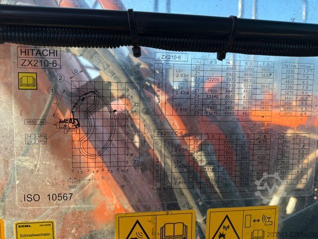 Chain excavator HITACHI ZX210LC-6 Kettenbagger 23,1 Ton *11.213 BTH