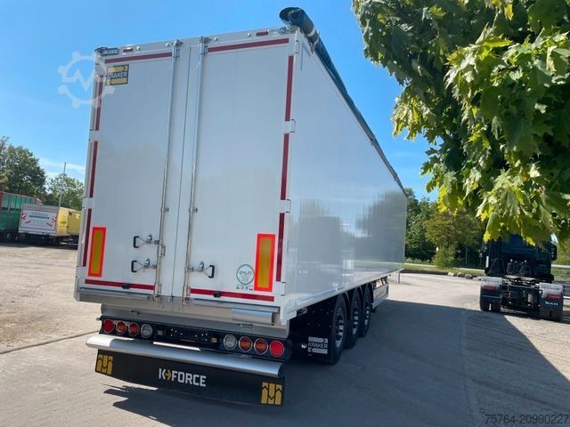 Walking floor semitrailer KRAKER ca. 92 m³ Schubboden/10mm Boden/Funk/Auch Miete!