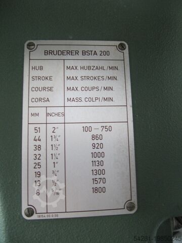 High Speed Press BRUDERER BSTA 200E