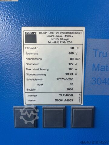 Laserschneidmaschine TRUMPF Trumatic L 3040
