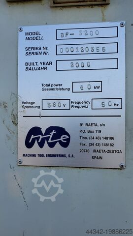 MTE BF 3200 bed milling machine MTE BF 3200