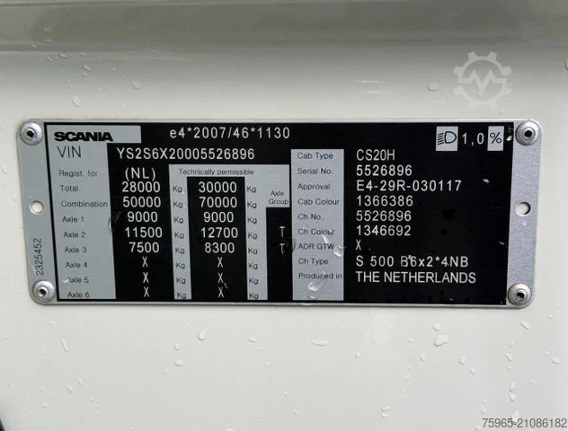 Refrigerated truck SCANIA S500 RETARDER TAIL LIFT BURG TRAILER VAN BEURDEN