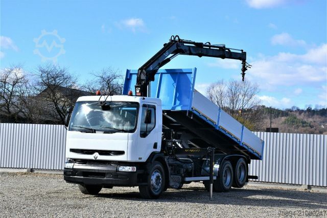 Tipper truck RENAULT Premium 320 *KIPPER 6,30m+HIAB 122B-2 DUO