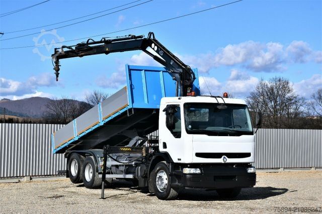 Tipper truck RENAULT Premium 320 *KIPPER 6,30m+HIAB 122B-2 DUO