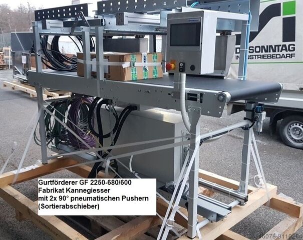Belt conveyor with 2 x 90 ° off valves Kannegiesser GF 2250-680-600
