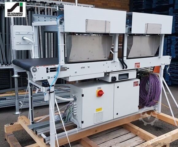 Belt conveyor with 2 x 90 ° off valves Kannegiesser GF 2250-680-600