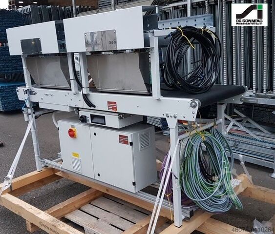 Belt conveyor with 2 x 90 ° off valves Kannegiesser GF 2250-680-600