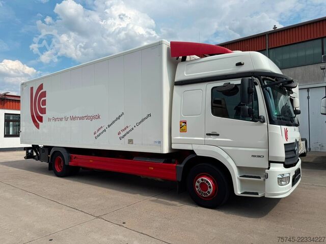 Box truck MERCEDES-BENZ ATEGO 1530*KOFFER*LBW 2 TON*STANDKLIMA* 2 LIEGE