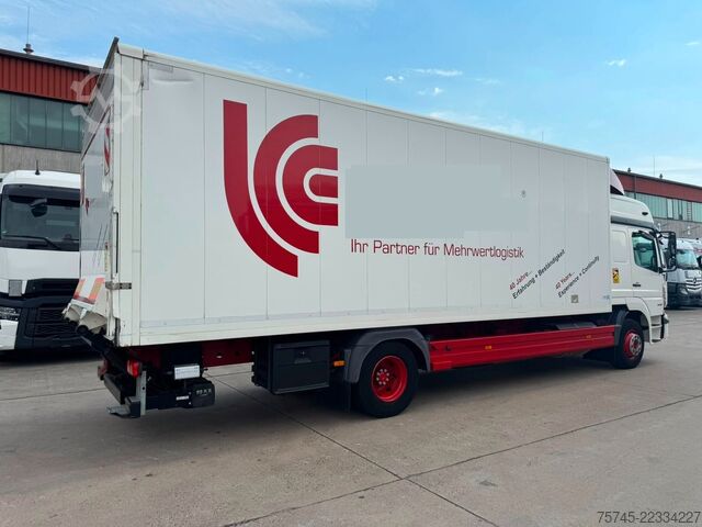 Box truck MERCEDES-BENZ ATEGO 1530*KOFFER*LBW 2 TON*STANDKLIMA* 2 LIEGE
