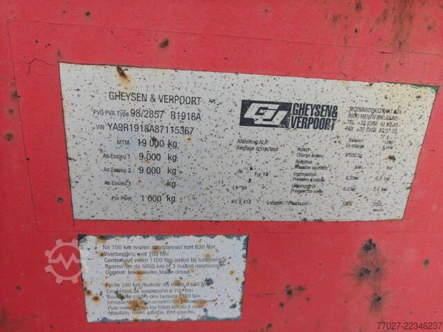 Low loader Gheysen en Verpoort D6 19000kg