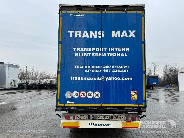 Auflieger mit Pritsche & Plane Krone Curtainsider Mega