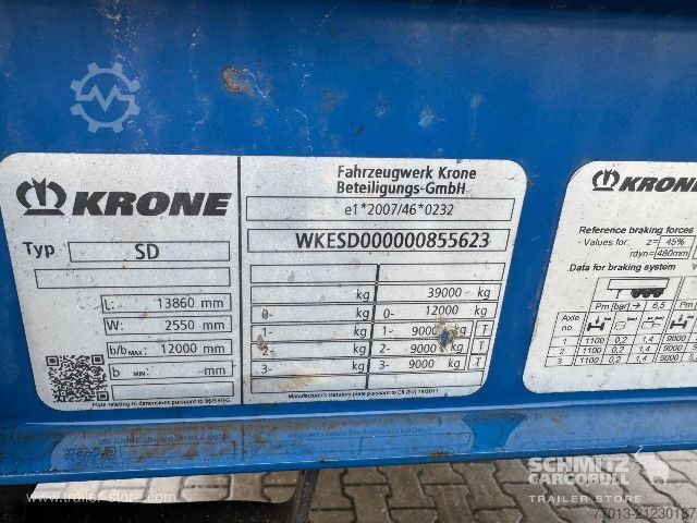 Auflieger mit Pritsche & Plane Krone Curtainsider Mega