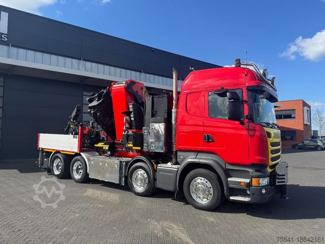 Crane truck Scania R 450 8x4 Palfinger PK 165.002 TEC F + JIB PJ 3...