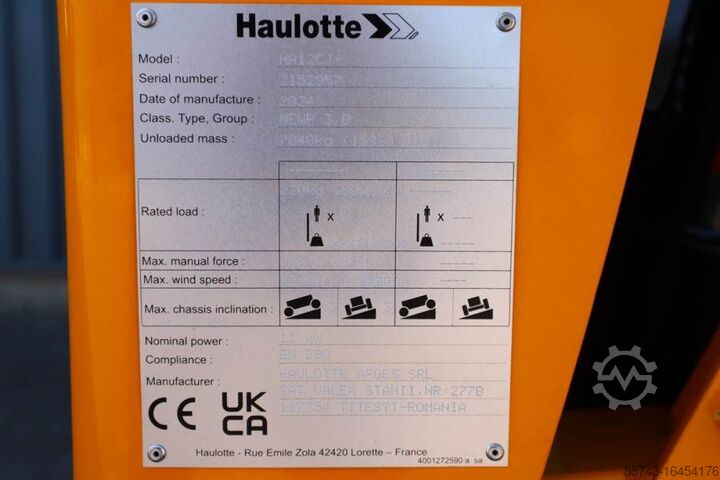 Gelenkteleskoparbeitsbühne Haulotte HA12CJ+ Valid inspection, *Guarantee! Electric, 12