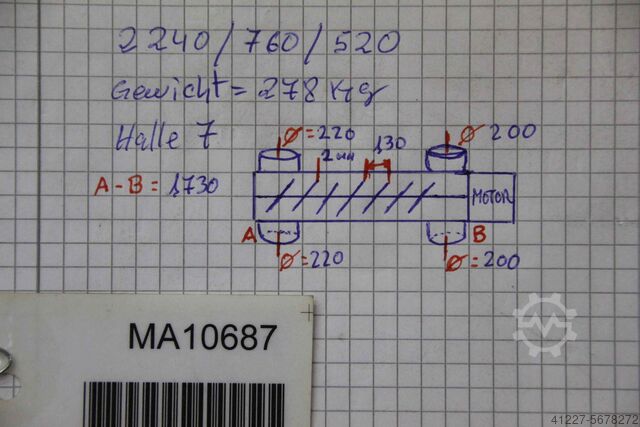 Screw conveyor Waeschle 2240/760/H520 mm