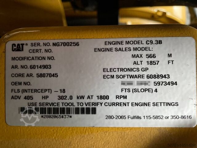 Generator set CAT XQP310 - Generator 310 kVA Stage V - DPX-18133