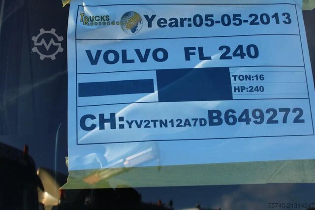 Refrigerated/freezer transport Volvo FL 16.240 + EURO 5 + 16T