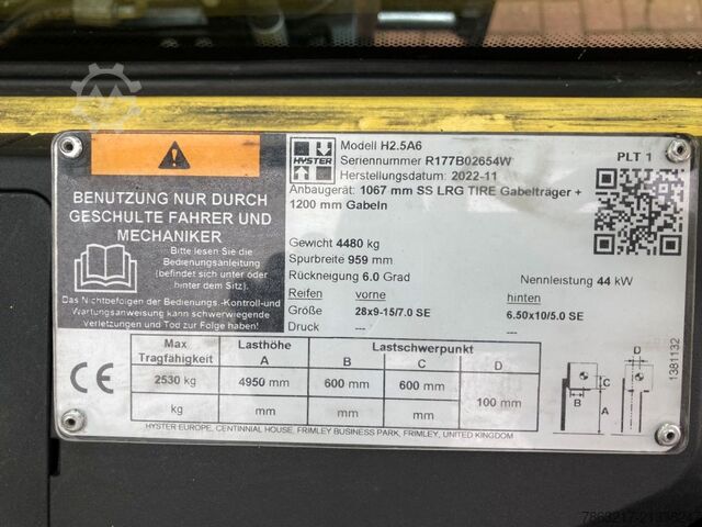 Diesel Forklift Hyster H 2.5A6