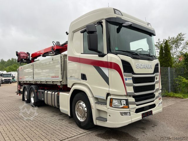 Kipper LKW SCANIA R500 Baustoff /2-Seiten-Kipper/Kran Fassi 215