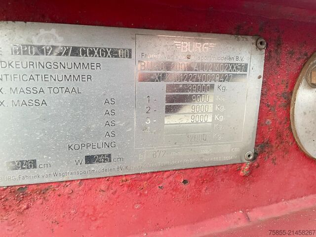 Container transport Burg BPO 12-27 CCXGX-00 20/30 FT Chassis / BPW Axles...