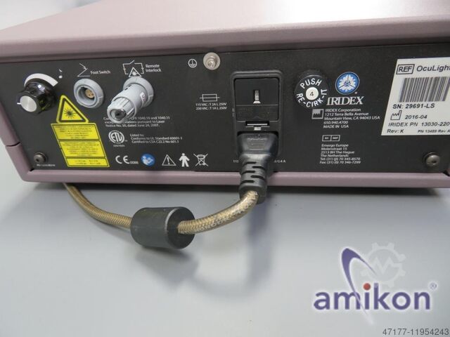 Laser system with standard foot switch Iridex OcuLight SLx mit Endosonde