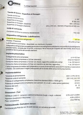 5-Achs-Vertikal-Bearbeitungszentrum HERMLE C800U