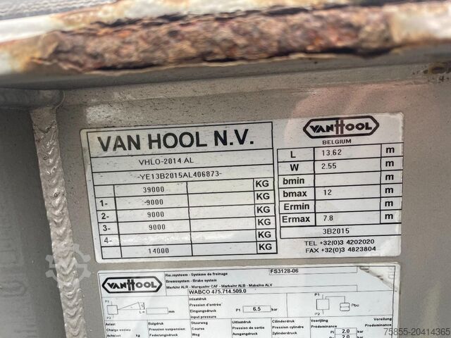 Container transport Van Hool 3B2015 Chassis / 20-40-45 FT / SAF Axles / Disc...