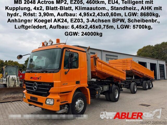 Dreiseitenkipper LKW MERCEDES-BENZ 2048 Actros MP2 + Kögel AK24