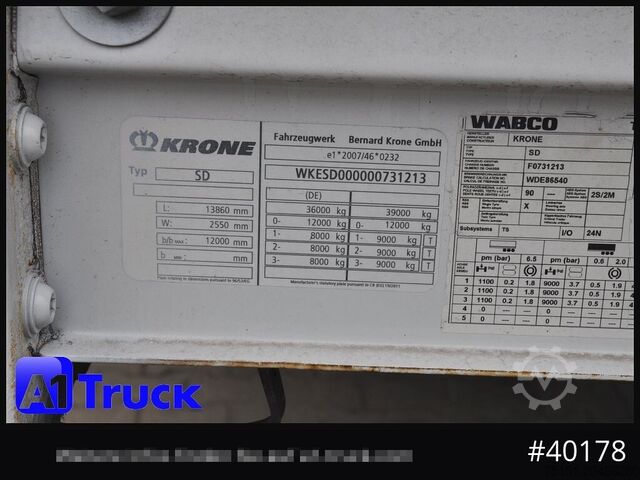 Auflieger mit Pritsche & Plane KRONE SD, Mega, neue Plane, Code XL, 1 Vorbesitzer